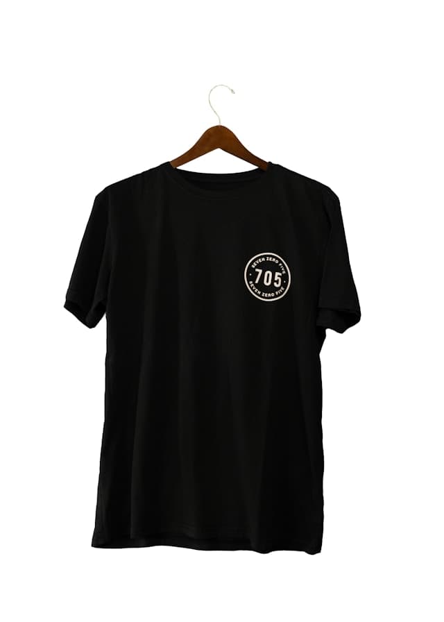 Classic Black Cotton Crew Neck T-Shirt